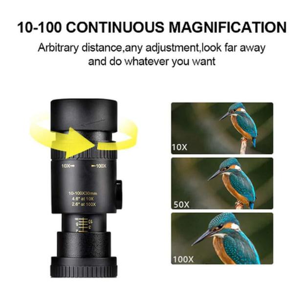 [4K] 30-300X40mm Super Telescope Smart Night Vision Waterproof Zoom Monocular Telescope