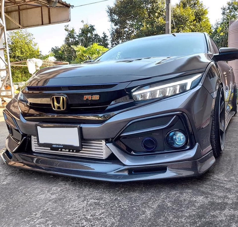 G44 Style Carbon Fiber Front Bumper Lip 2017+ Honda Civic