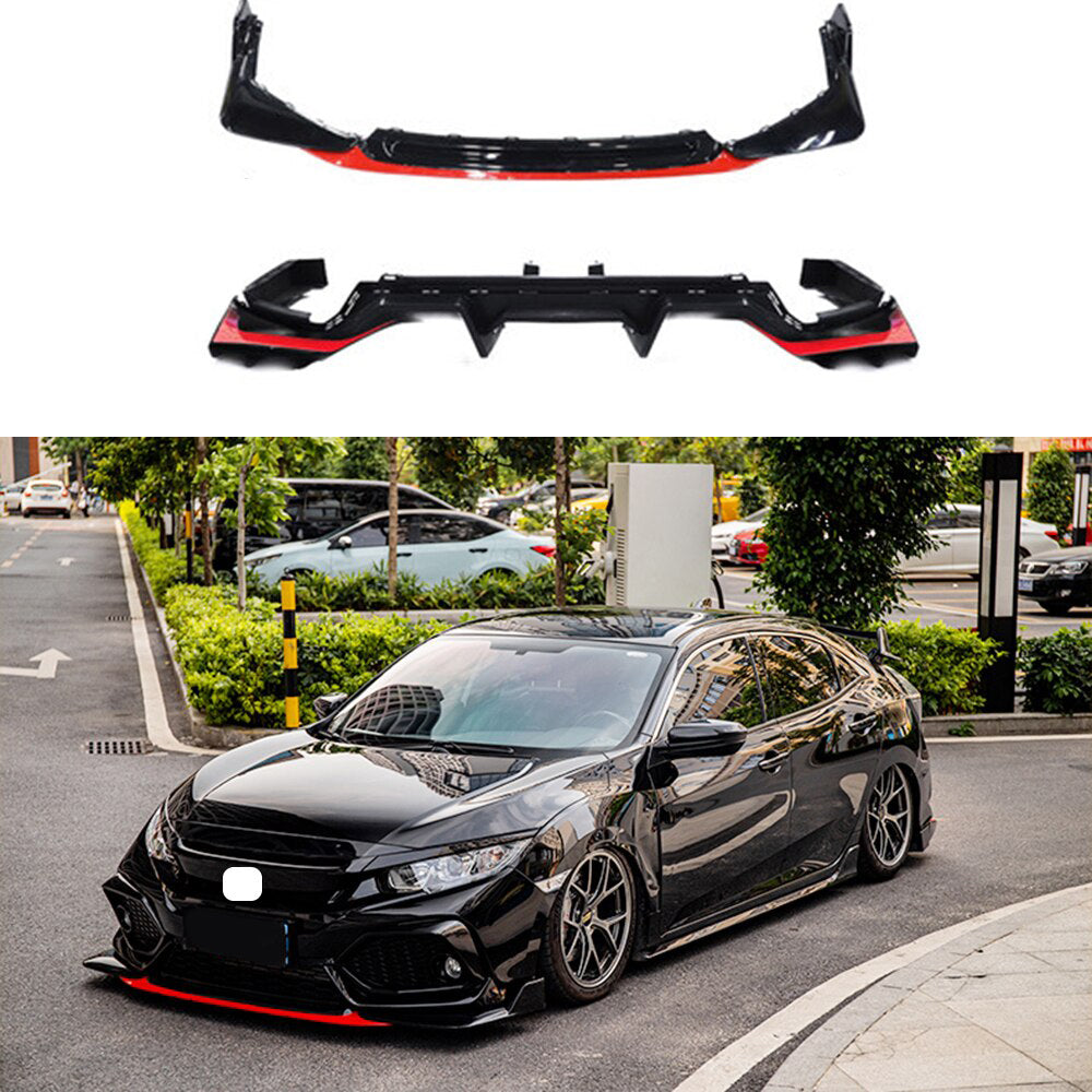 VRS Style Front Rear Body Kit 2017+ Honda Civic Hatchback