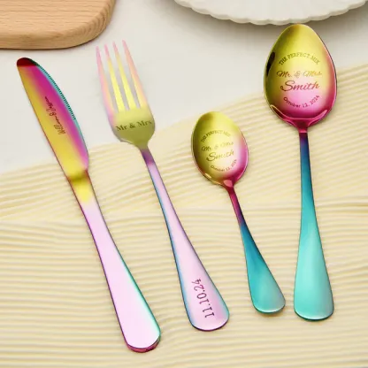 Personalized Wedding Tableware Mr & Mrs Wedding Forks Wedding Gift