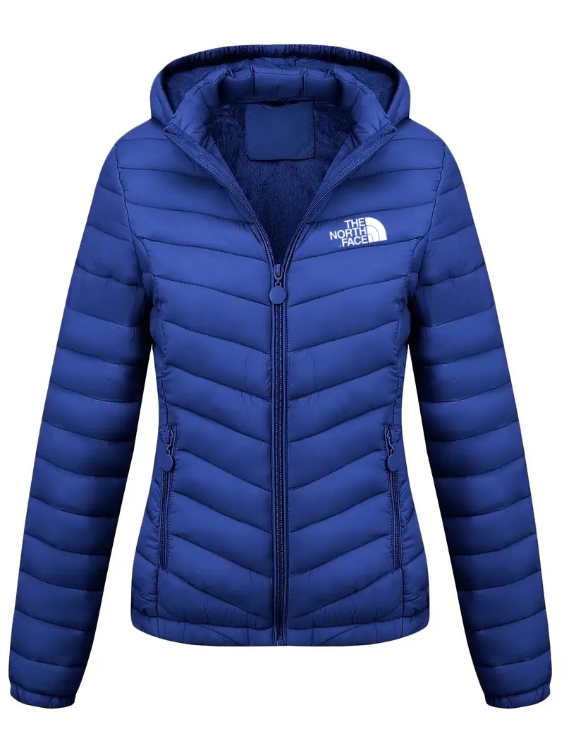 THE NORthtTH FACE-Doudoune à capuche zippée, décontractée, manches longues, poches obliques, manteau chaud, vêtements pour femmes automne et hiver