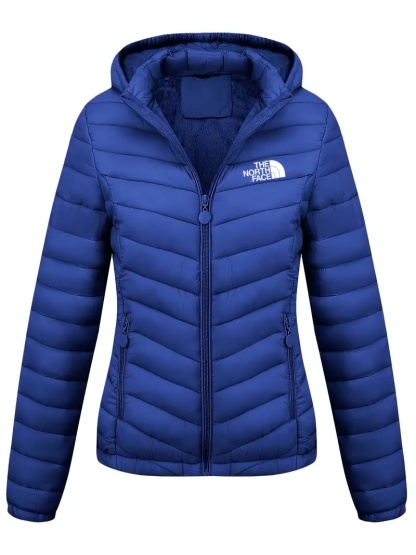 THE NORthtTH FACE-Doudoune à capuche zippée, décontractée, manches longues, poches obliques, manteau chaud, vêtements pour femmes automne et hiver