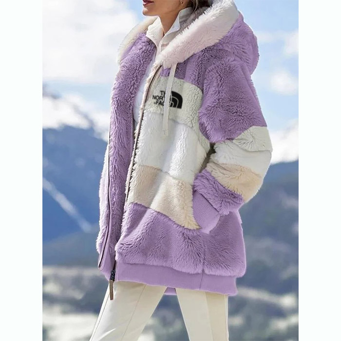 🔥 49% OFF-🐑RCONTRASTING LAMB WOOL PADDED COAT🎁SPECIAL OFFE