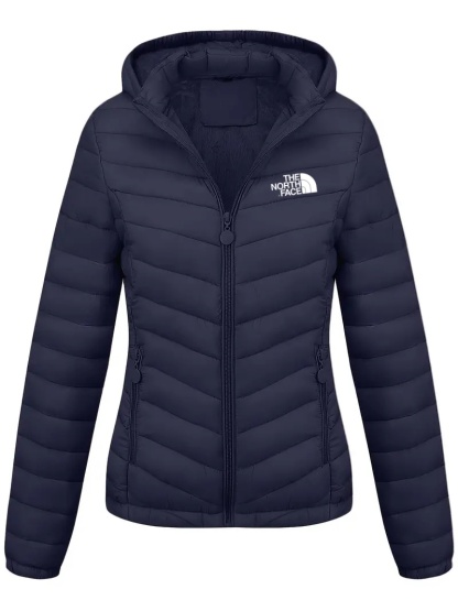 THE NORthtTH FACE-Doudoune à capuche zippée, décontractée, manches longues, poches obliques, manteau chaud, vêtements pour femmes automne et hiver