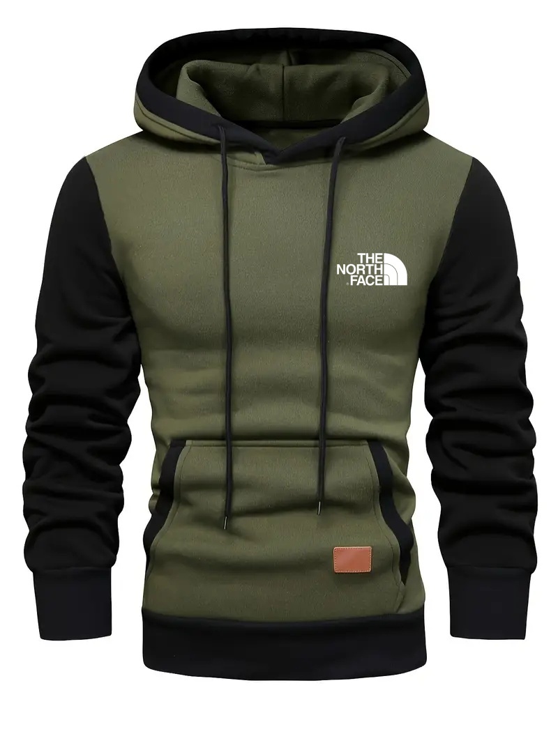 2024 THE NORthtTH FACE Patchwork Contrast Colored Men's Hooded Sweatsh