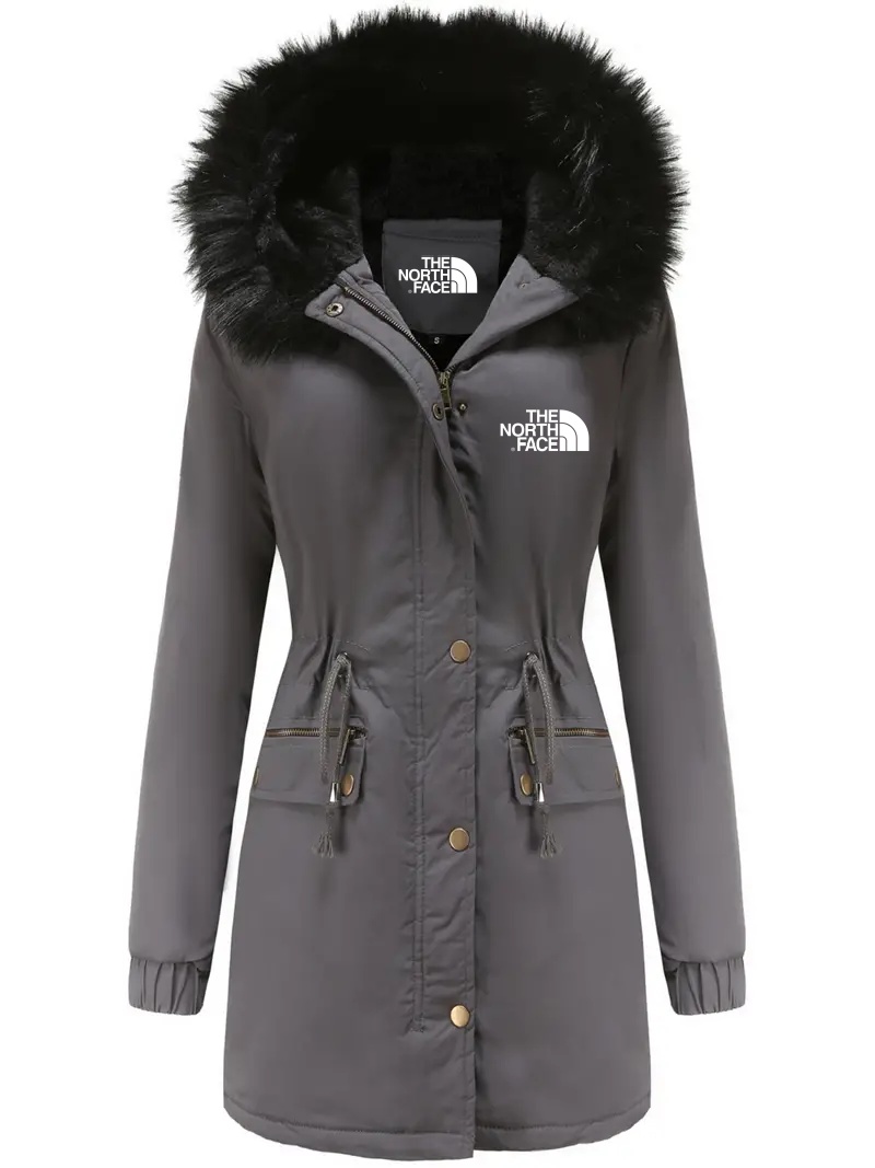 THE NORTH FACE - Parka à capuche douillette et bordure duveteuse - Isolation thermique, manches longues, cordon de serrage à la taille, style décontracté chic, indispensable pour l'automne et l'hiver