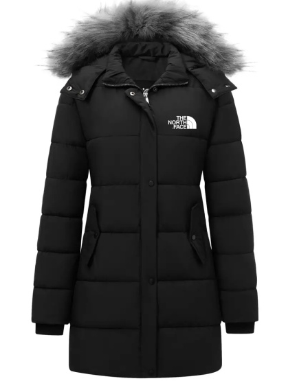 THE NORthtTH FACE Manteau pour femme, veste matelassée à capuche avec bordure en fourrure, manteau décontracté à manches longues et coupe ajustée, chaud pour l'automne et l'hiver