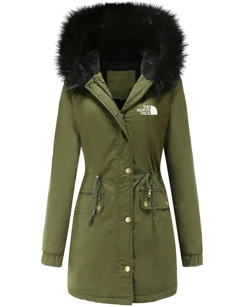 THE NORTH FACE - Parka à capuche zippée doublée de fourrure pour femme, vêtement décontracté, chaud, manches longues, cordon de serrage à la taille, collection automne-hiver