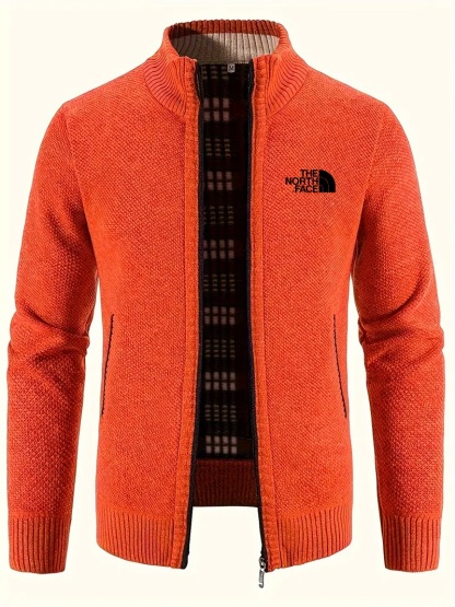 THE NORthtTH FACE-Cardigan chaud à col montant pour homme, confortable, avec poche zippée, en tricot, pour l'automne et l'hiver