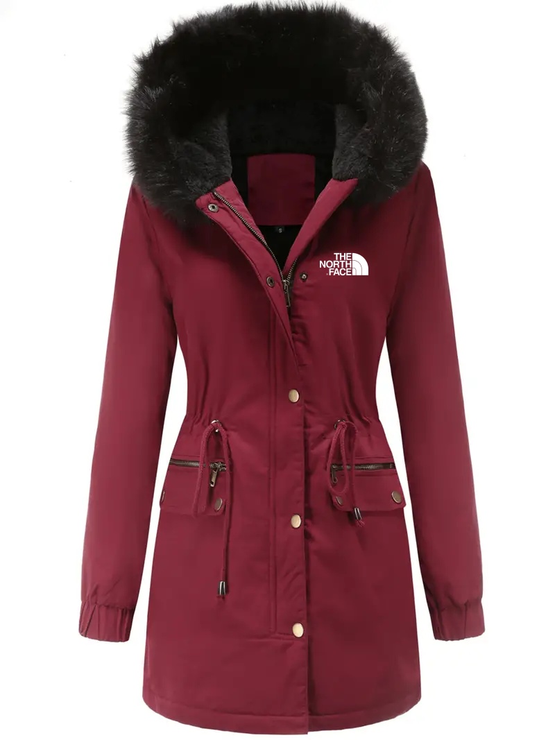THE NORTH FACE - Parka à capuche zippée doublée de fourrure pour femme, vêtement décontracté, chaud, manches longues, cordon de serrage à la taille, collection automne-hiver