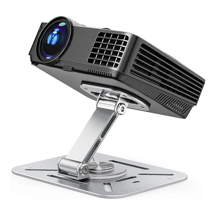 Desktop Projektorhalterung, 360° Drehbare Beamer Wandhalterung Projektor Deckenhalterung mit 1/4 Zoll Schraubschnittstelle, Projektor Ständer für Heimkino, Spielzimmer, Büro