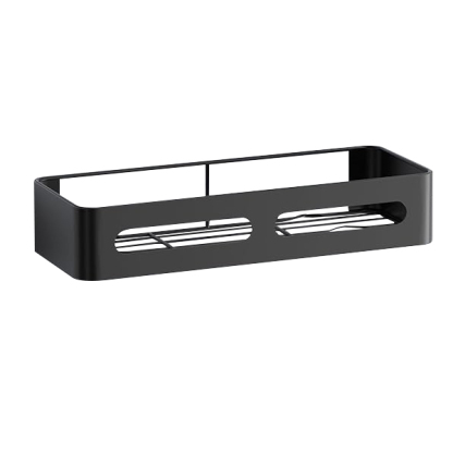 Duschablage ohne Bohren, 2 Stück Badezimmer Organizer, Rostfrei Shampoo Halterung für Dusche, Duschregal mit großer Kapazität, Edelstahl Badregal ohne Bohren mit 6 abnehmbaren Haken, Schwarz