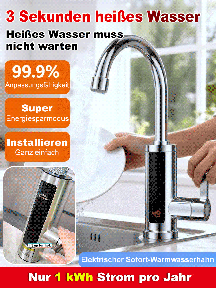 【30 Tage kostenlose Probe】A+++ Energiesparender Sofort-Heißwasserhahn, heißes Wasser in 3 Sekunden – spart jährlich bis zu 300 € Stromkosten