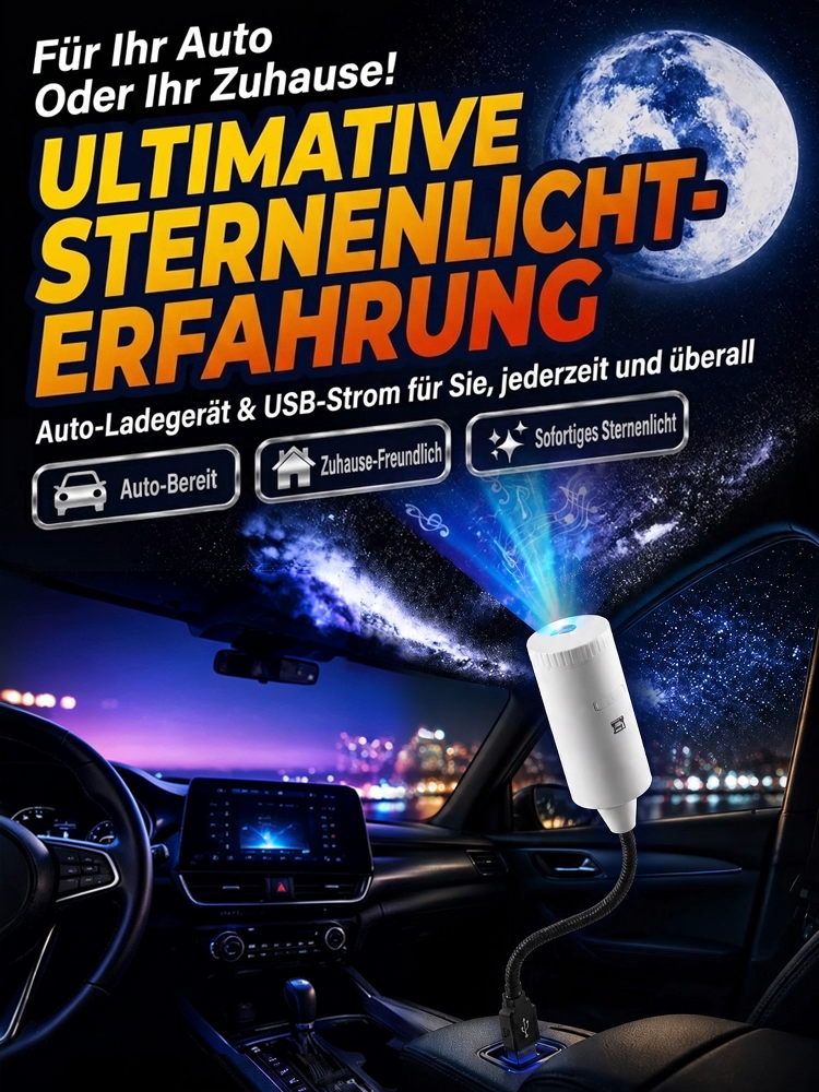 🌌Immersiver 3D-Ozeanprojektor mit Präzisions-Optik | TÜV-geprüfte Augensicherheit und 360-Grad-Flexibilität | 15 Lichtmodi für Auto und Zuhause 🌊