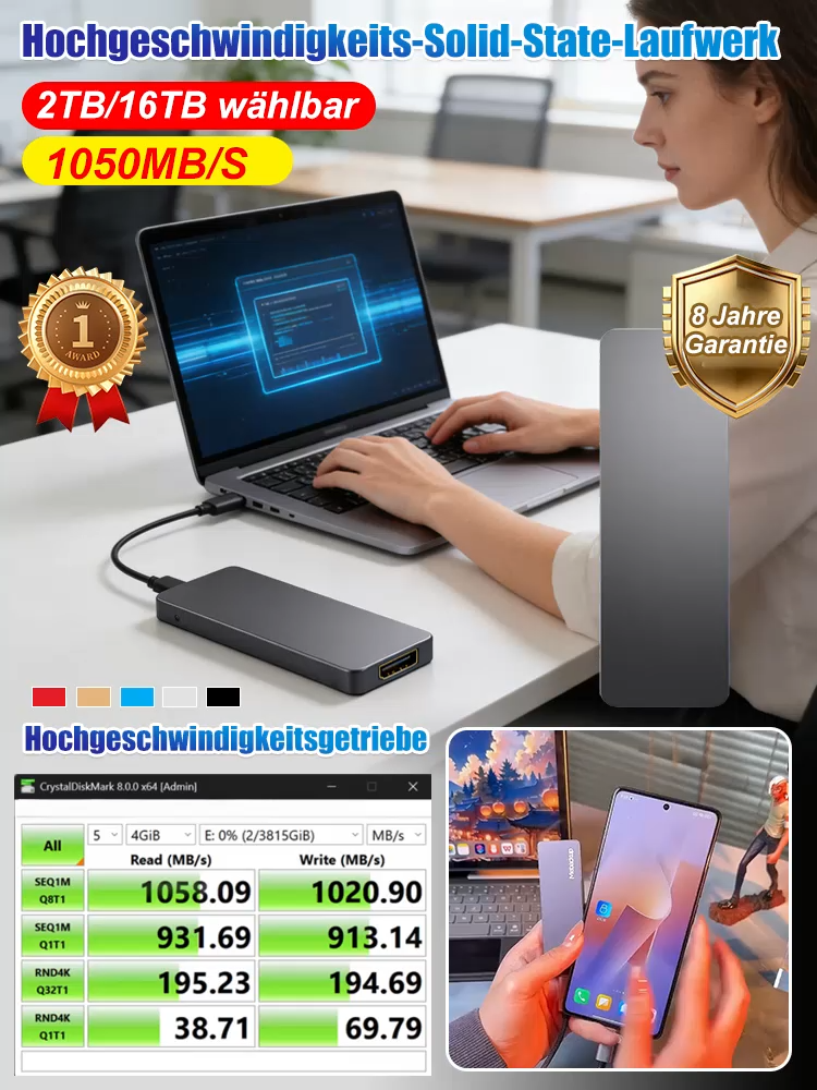 【Nur noch 150 Stück auf Lager】Werksverkauf: 16TB High-End-Externe Festplatte zum Sonderpreis