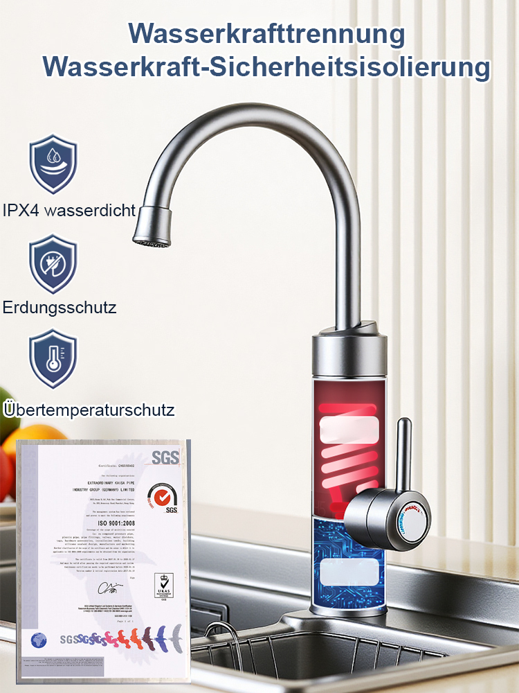 【30 Tage kostenlose Probe】A+++ Energiesparender Sofort-Heißwasserhahn, heißes Wasser in 3 Sekunden – spart jährlich bis zu 300 € Stromkosten