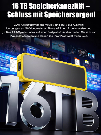 【Nur noch 150 Stück auf Lager】Werksverkauf: 16TB High-End-Externe Festplatte zum Sonderpreis