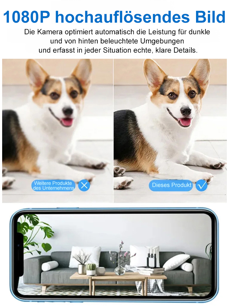 Drahtlose HD-Kamera✨Kein Stromnetz erforderlich, stabiler Betrieb in Umgebungen von -20℃ bis 50℃.