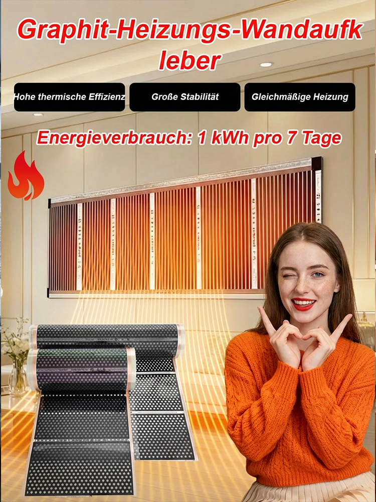 Graphen-Heizfolie – 1 kWh/Tag Ultra-Spargarantie sowie 30-Sekunden-Sofortwärme ohne Montage.