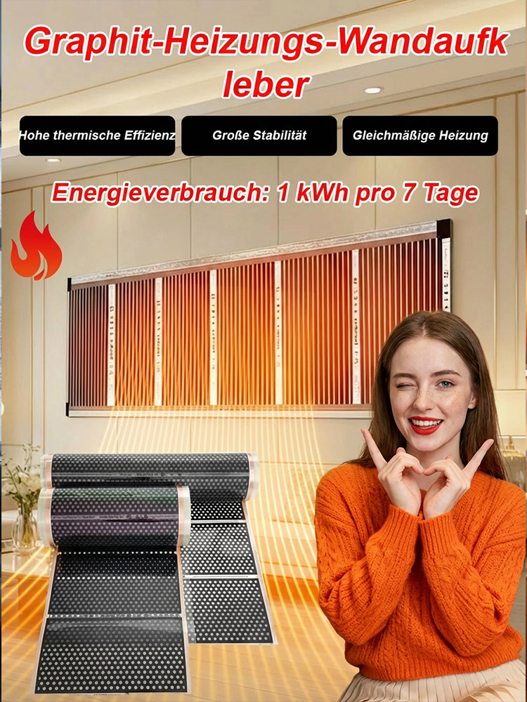 Graphen-Heizfolie – 1 kWh/Tag Ultra-Spargarantie sowie 30-Sekunden-Sofortwärme ohne Montage.
