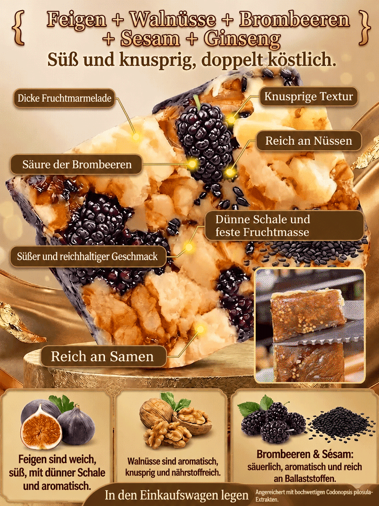 [Aktion: 1+1 GRATIS] Premium-Energieriegel mit Walnuss und Feige | Für Herz und tägliche Energie.