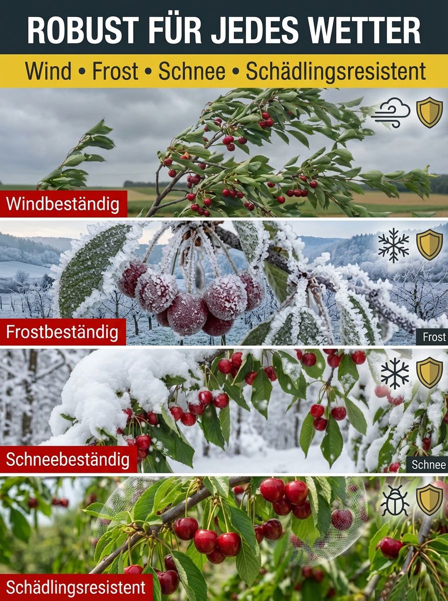 Weltneuheit aus Dresden: Der 1. kernlose Bio-Süßkirschenbaum (Zwergwuchs, Ernte ab Juni)– 50kg Ertrag, 100%Winterhart (-20°C)