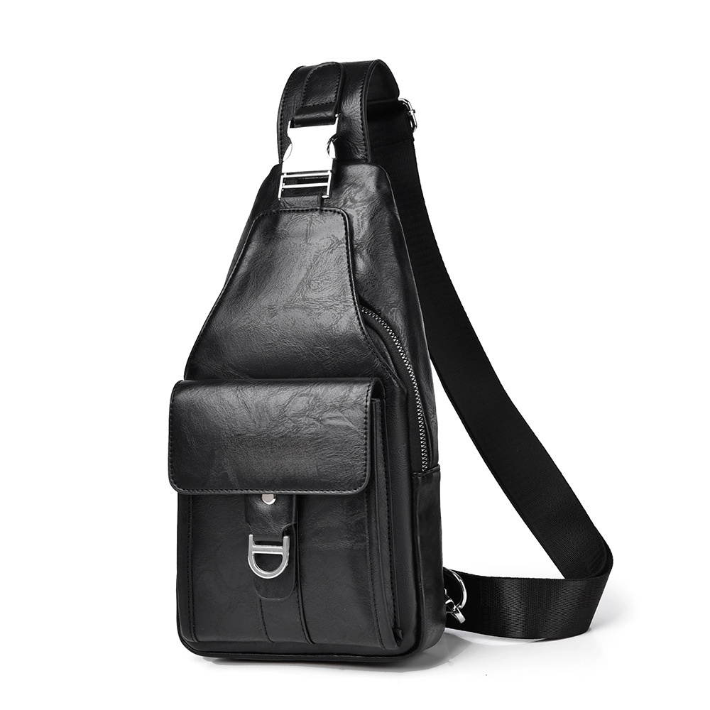 Premium Leather Water-Resistant Chest Bag, Single Shoulder Crossbody