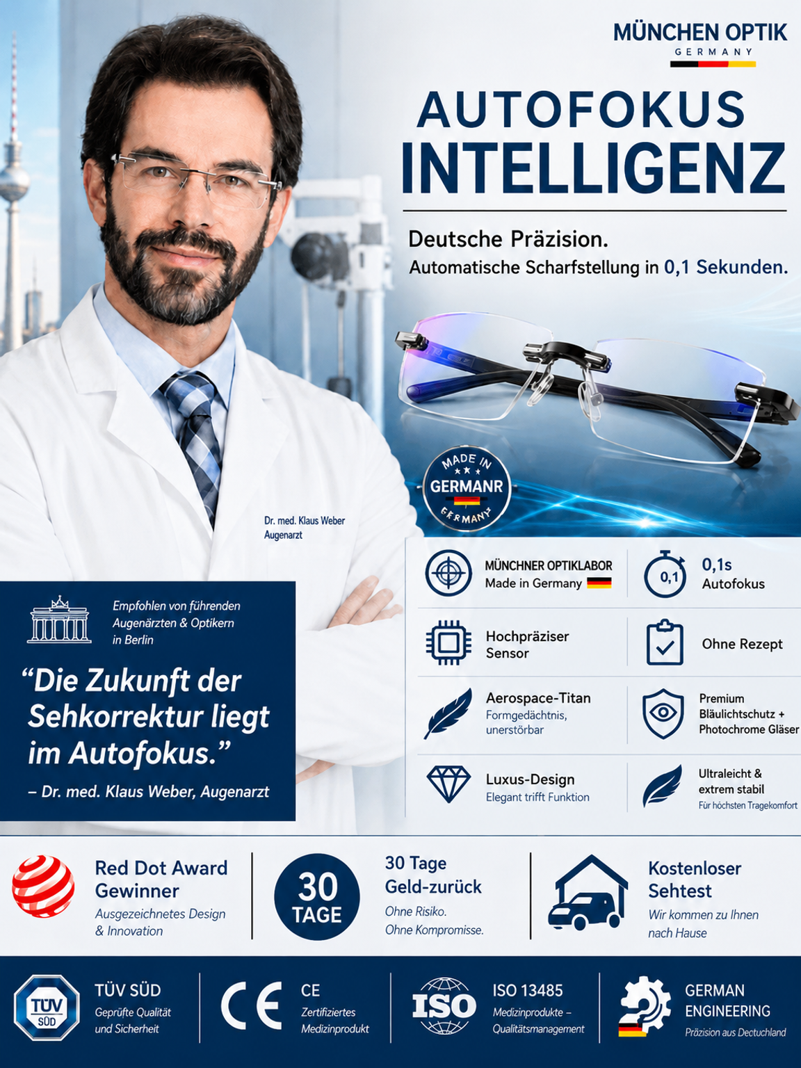 ✨ Intelligente Autofokus-Brille | TÜV-geprüfte deutsche Qualität ✅