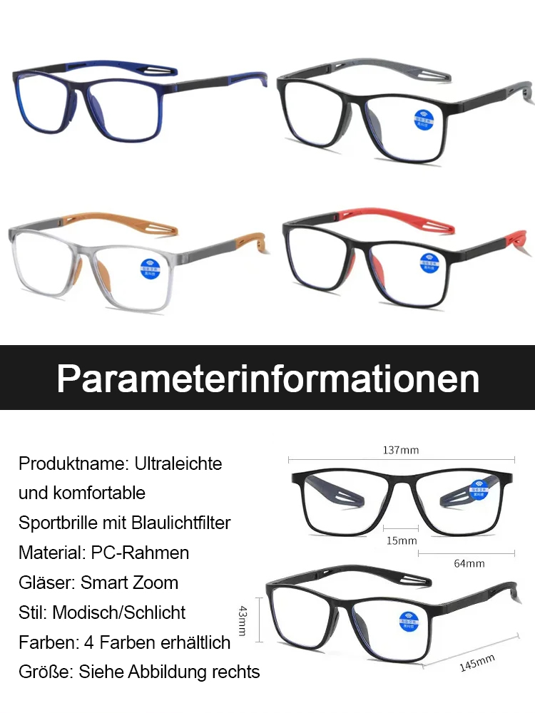  Jena smarte Autofokus-Lesebrille (+1 bis +7) | TÜV & CE geprüft ✔️ Nie wieder Brille wechseln!