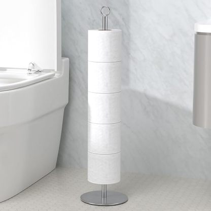 Toilettenpapierhalter Ständer, Toilettenpapierständer mit Reservefunktion, Toilettenpapierständer aus Edelstahl zur Aufbewahrung von Ersatzrollen im Badezimmer und auf der Toilette, fasst 5–6 Rollen