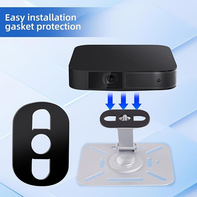 Desktop Projektorhalterung, 360° Drehbare Beamer Wandhalterung Projektor Deckenhalterung mit 1/4 Zoll Schraubschnittstelle, Projektor Ständer für Heimkino, Spielzimmer, Büro