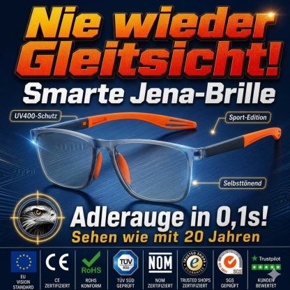  Jena smarte Autofokus-Lesebrille (+1 bis +7) | TÜV & CE geprüft ✔️ Nie wieder Brille wechseln!