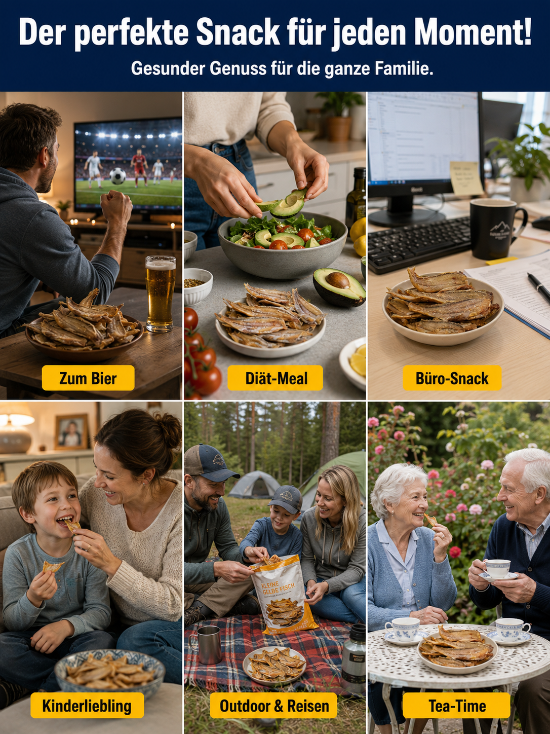 【Reines Naturprodukt】Wilde Nordsee-Umberfisch Snacks ✨ 0% Öl – 100% Knusprig ✨ Natürliche Kalzium-Quelle • Kalorienarm.