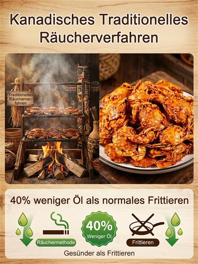 Würzige Krabben-Snacks – sofort verzehrfertig, mit hohem Eiweiß- und niedrigem Natriumgehalt.