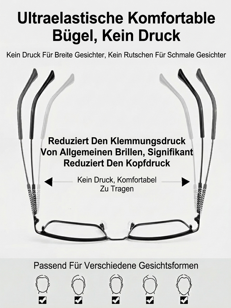 Kein Sehtest Nötig👓Adaptive Flüssigkristall Fokus Brille | Stufenlos -10 bis +10 dpt |Ultraleicht 6g | Blaulichtfilter.