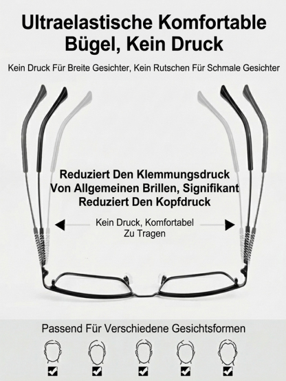 Kein Sehtest Nötig👓Adaptive Flüssigkristall Fokus Brille | Stufenlos -10 bis +10 dpt |Ultraleicht 6g | Blaulichtfilter.