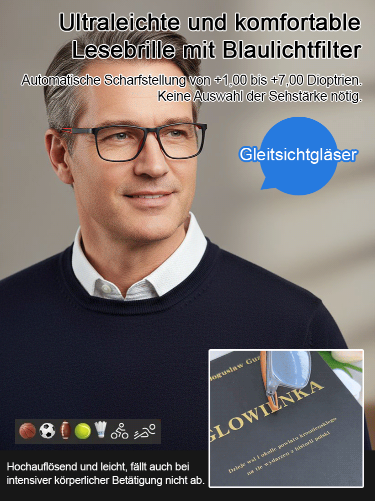  Jena smarte Autofokus-Lesebrille (+1 bis +7) | TÜV & CE geprüft ✔️ Nie wieder Brille wechseln!