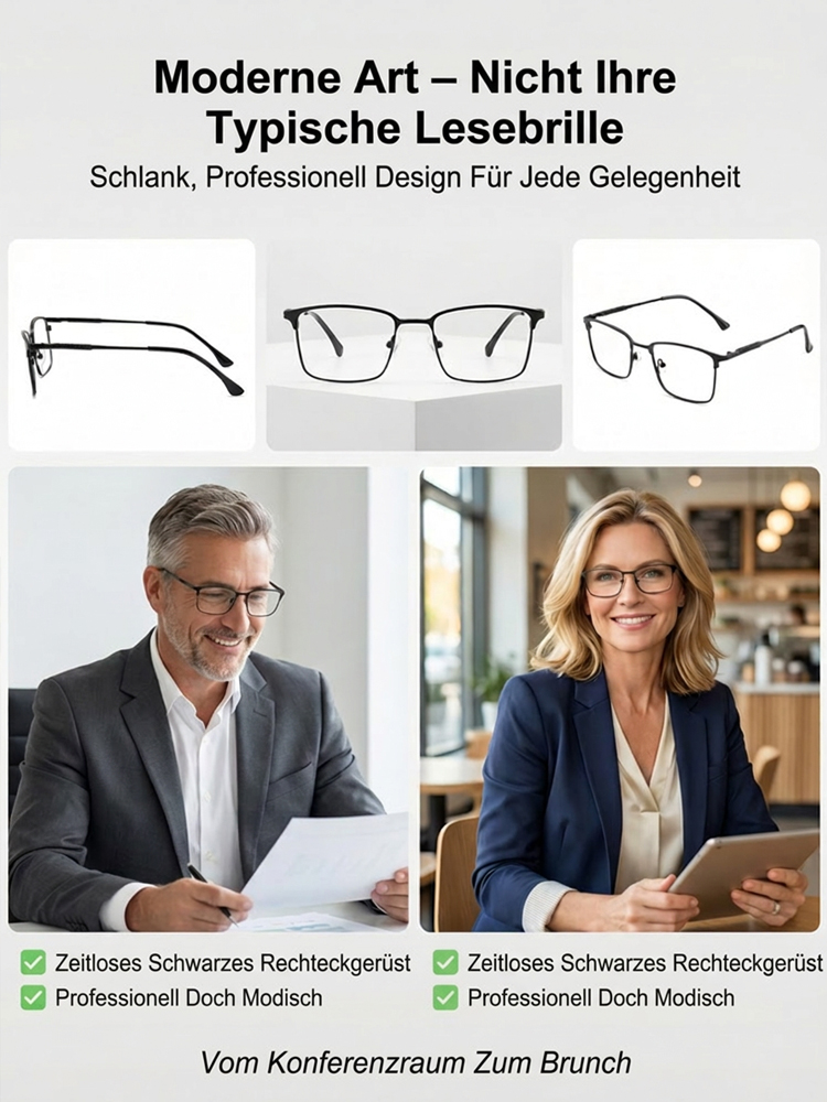 Kein Sehtest Nötig👓Adaptive Flüssigkristall Fokus Brille | Stufenlos -10 bis +10 dpt |Ultraleicht 6g | Blaulichtfilter.
