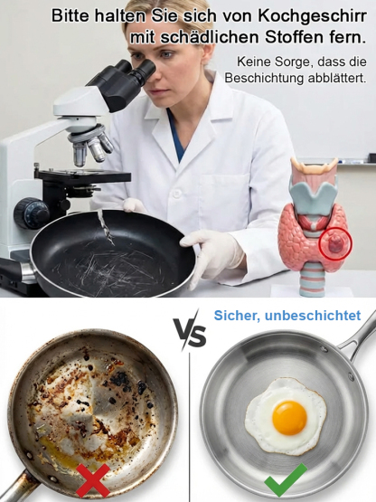  100% Unbeschichtet🔥 Physikalischer Antihaft-Effekt ganz ohne giftiges PFAS ✨ Die Pfanne fürs Leben！