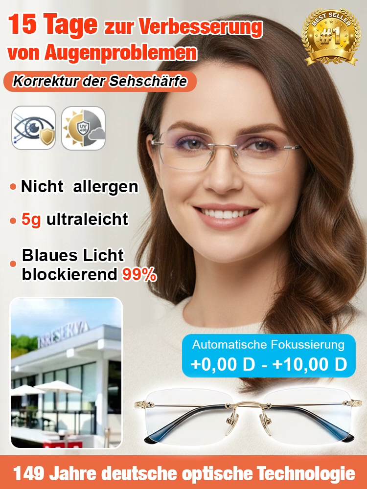 【Fern- und Nahbereich】Intelligente rahmenlose Lesebrille