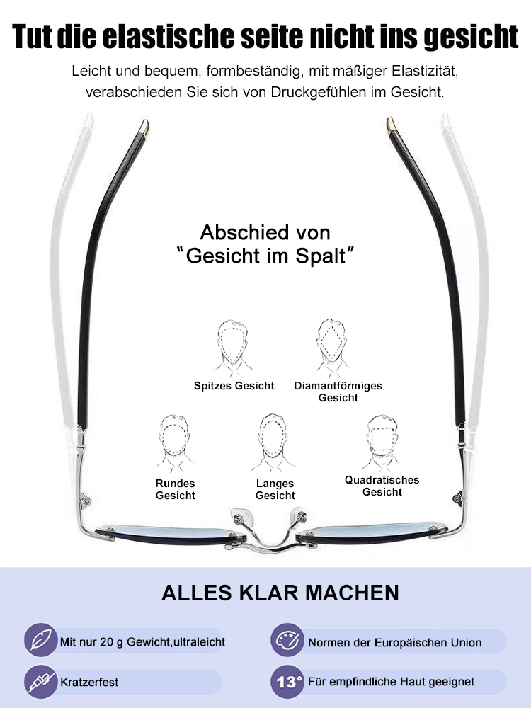 Intelligente Gleitsichtbrille mit Schnellfokus – 0,01 s automatische Anpassung ❤️ nahtloser Wechsel zwischen Nah- und Fernsicht, kein ständiges Auf- und Absetzen