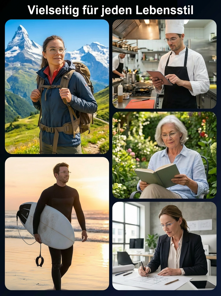 【Fern- und Nahbereich】Intelligente rahmenlose Lesebrille