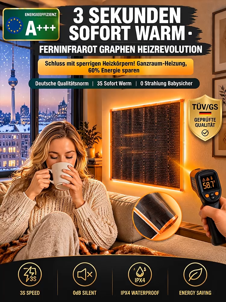 Unsichtbare Graphen-Wandheizung Premium (Heute 50% Rabatt) – Heizen für 10€ pro Winter！