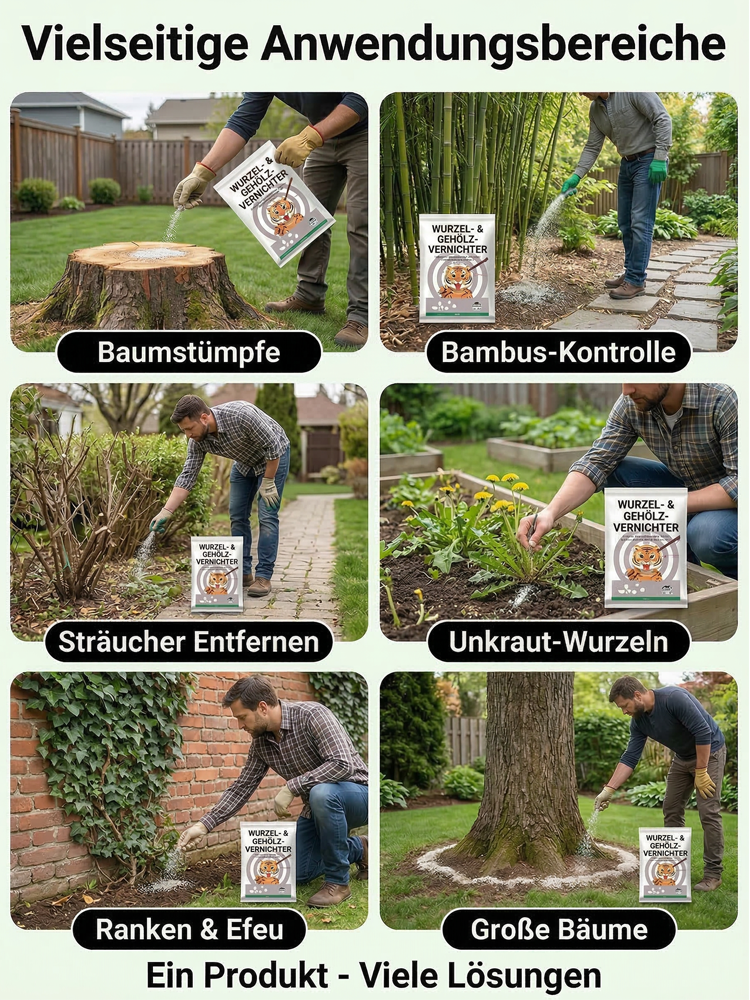【Volle Rückerstattung bei ausbleibender Wirkung】 Wirkt bis zu 3 Meter tief auf Hauptwurzeln – sichtbarer Effekt nach 3 Stunden, zersetzt einen Baum mit 2 m Durchmesser in 3 Tagen