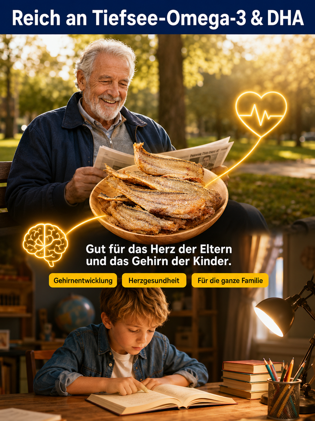 【Reines Naturprodukt】Wilde Nordsee-Umberfisch Snacks ✨ 0% Öl – 100% Knusprig ✨ Natürliche Kalzium-Quelle • Kalorienarm.
