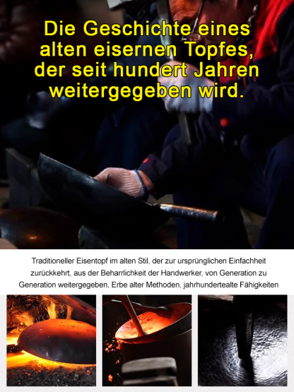 Original Japanische HandgeschmiedetePremium-Eisenpfanne 🍳 100% Unbeschichtet, 🌿 Chemiefrei & ⚡ Induktionsgeeignet！