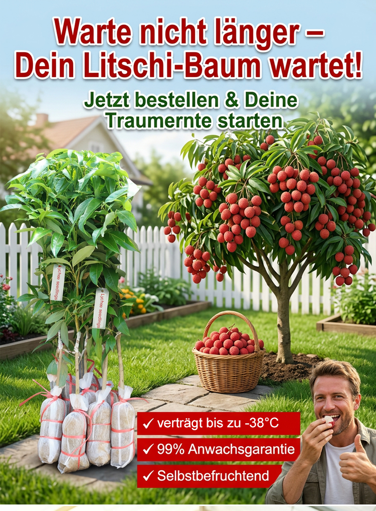【Die Sensation der IPM Essen】Goldmedaillen-Sieger: Winterharter Premium-Litschibaum (-38°C)| Bis zu 15kg Ernte bereits diesen Juni!