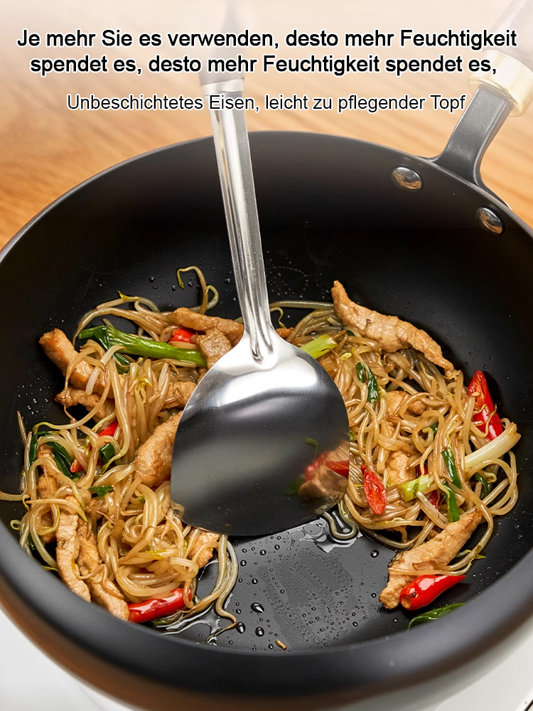 Original Japanische HandgeschmiedetePremium-Eisenpfanne 🍳 100% Unbeschichtet, 🌿 Chemiefrei & ⚡ Induktionsgeeignet！