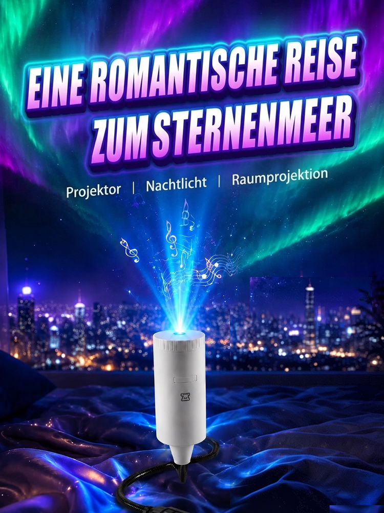 🌌Immersiver 3D-Ozeanprojektor mit Präzisions-Optik | TÜV-geprüfte Augensicherheit und 360-Grad-Flexibilität | 15 Lichtmodi für Auto und Zuhause 🌊
