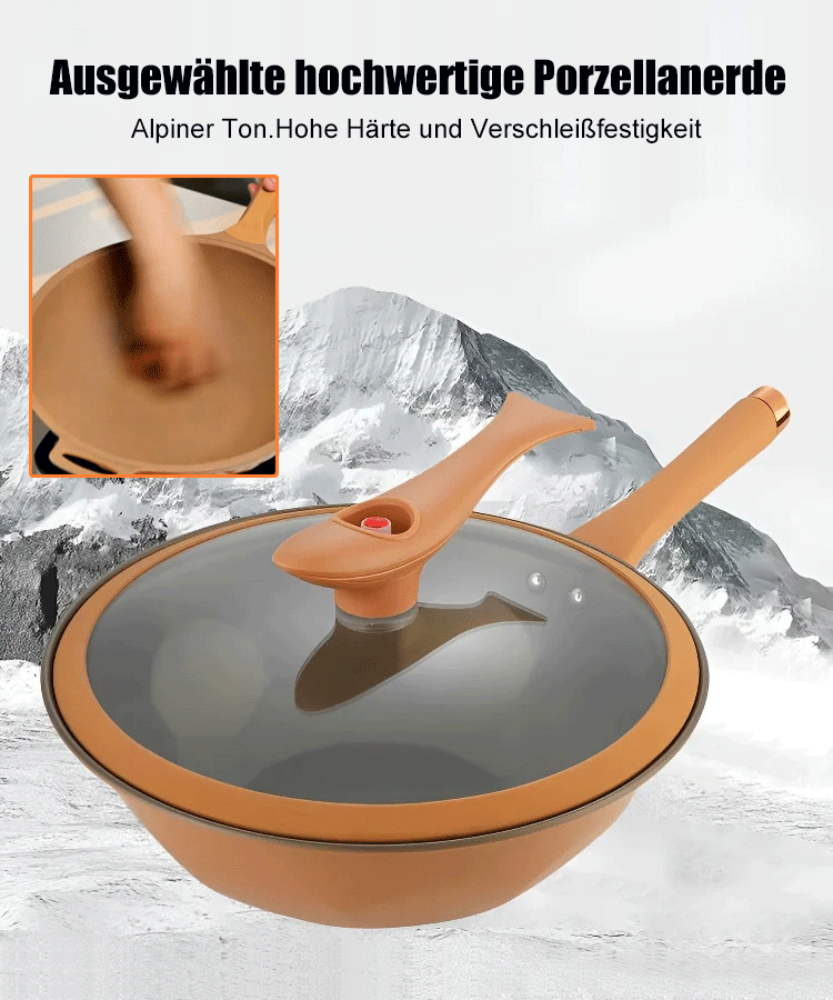 【0 Chemische Beschichtung】Alpen-Naturstein-Mikrodrucktopf ohne Beschichtung (geeignet für Induktions- & Gasherd)